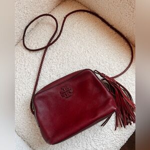 Tory Burch camera bag. Burgundy/wine color.